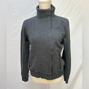 Marine Layer Women's Gray Cotton Asymmetrical Full Zipper Jacket Small